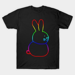 Rainbow Rabbit Outline T-Shirt